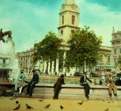 Trafalgar Square fountain: Trafalgar Square, London, 1930