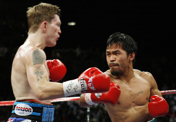 Hatton and Pacquiao: Manny Pacquiao swings on Ricky Hatton