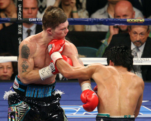 Hatton and Pacquiao: Manny Pacquiao delivers the final knock-down punch