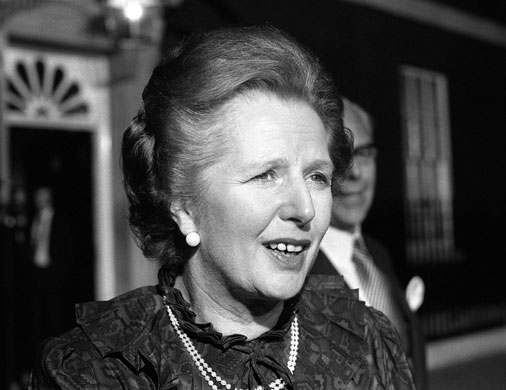 Margaret Thatcher: 1982: Margaret Thatcher outside No 10