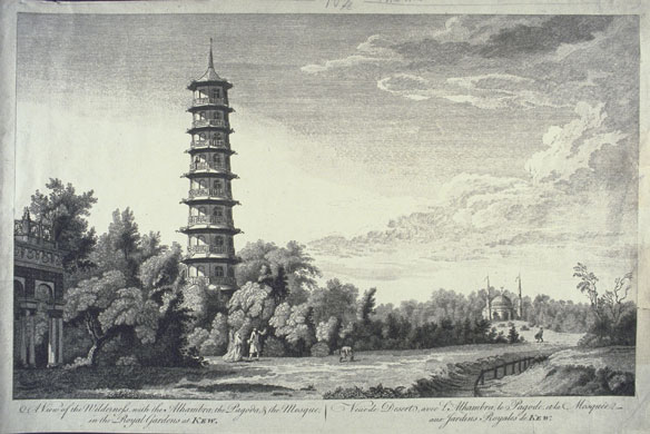 Kew Gardens: 1900: Royal Gardens at Kew, showing the Alhambra, Pagoda and Mosque