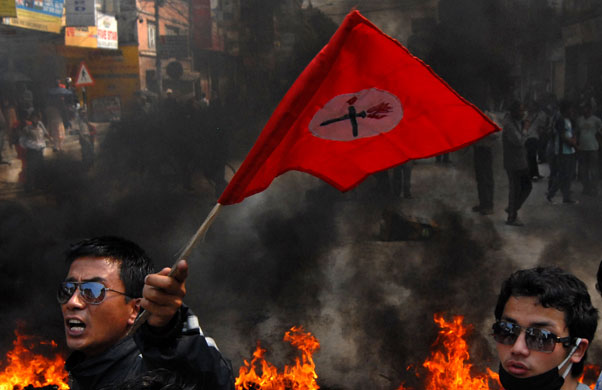 4 May 2009: Kathmandu, Nepal: Student activists