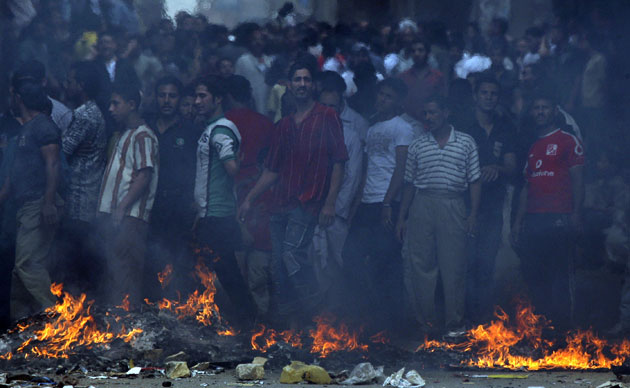 4 May 2009: Cairo, Egypt: Protesters againt a government-ordered pig slaughter