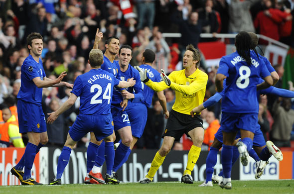 arsenal v man utd: United cele