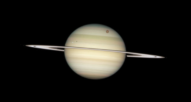 Hubble telescope: Four moons of Saturn