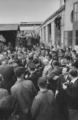 Fiat : Nikita Khrushchev touring the Fiat factory  in 1960