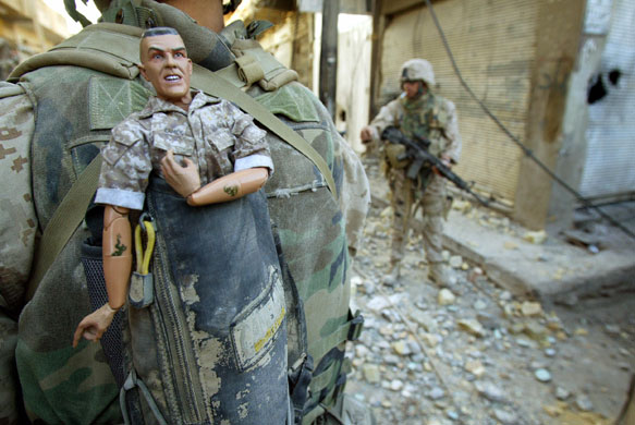 Action Man: A US marine carries his 