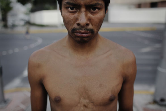 6 May 2009: Mexico City, Mexico: Juan Manuel Ruiz, who lives on the street