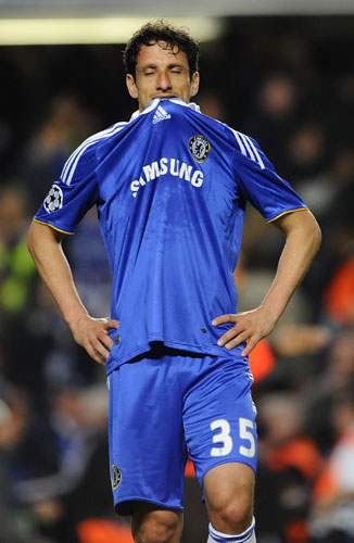 Chelsea 3: Belletti reacts in disbelief to the result