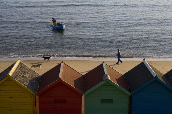 Blue Flag Beaches: Colorful Beach Huts Whitby beach