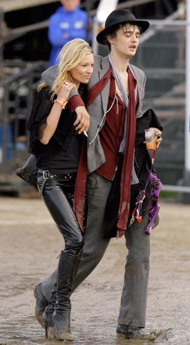 Festival fashion: Pete Doherty and Kate Moss at Glastonbury in 2007