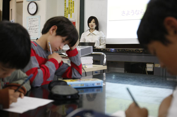 24 hours in pictures: Robot teacher at an elementary school in Tokyo