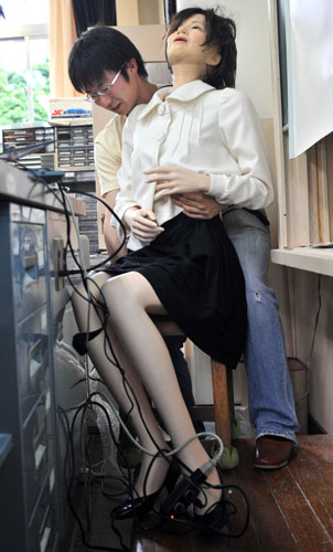 First robot teacher: World's first robot teacher positioned at the front of the classroom