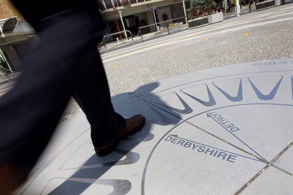 Toyota City: Markers show other cities with automobile industries in Toyota city, Japan