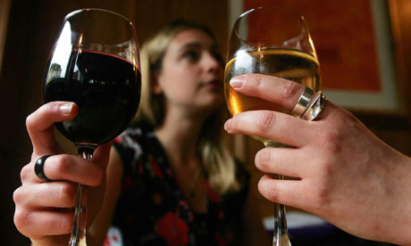 Women drinking wine