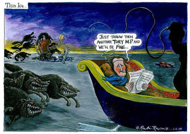 Martin Rowson cartoon on David Cameron and the expenses scandal