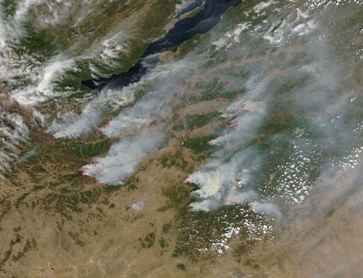 Satellite Eye: Large fires in Central Russia and Mongolia