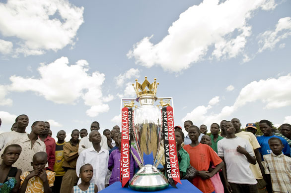 Katine: The Barclays Premier League trophy goes on display in Katine