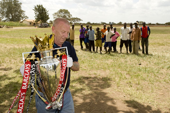 Katine: The Barclays Premier League trophy goes on display in Katine