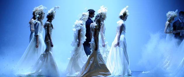 24 hours: Barcelona, Spain: Models wear creations from Victorio & Lucchino