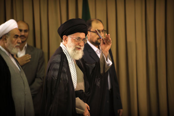 Iraninan elections: Ayatollah Ali Khamenei after casting his vote