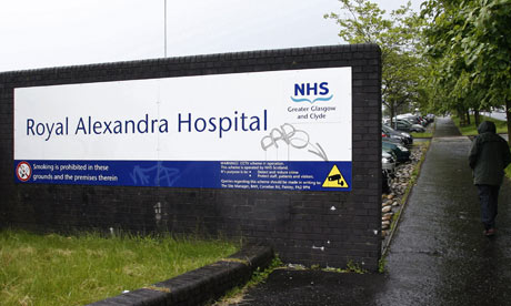 Royal Alexandra hospital in Paisley, Scotland