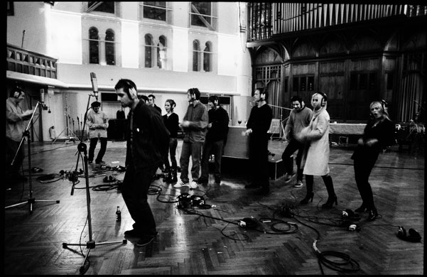 Jill Furmanovsky Oasis: Oasis rehearsing All Around The World 1997