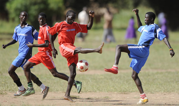 Katine football: Opuyo Super Eagles and Omodoi Reds play in the Katine soccer tournament