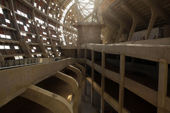 24 hours: Soweto, South Africa: An interior view of the Soccer City Stadium