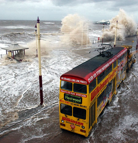 Extreme Weather:  gales and high tides batter Blackpool