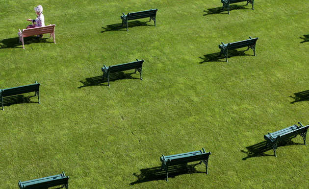 First day at Ascot: A BBC Weather presenter sits on the pink bench in the Royal Enclosure