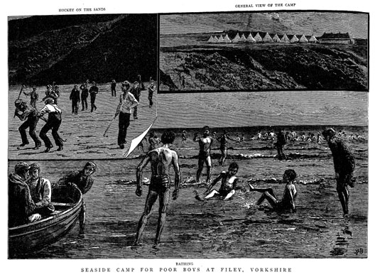 Historic newspapers: Seaside camp for poor boys at Filey, Yorkshire, from The Graphic
