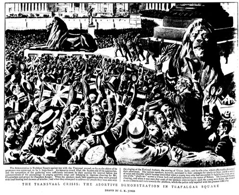 Historic newspapers: Demonstration against war with the Transvaal, from The Graphic, 1899