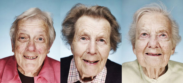 A celebration of old age: Wary Warnock, 85, Stephana Thomson, 87, and Jean Crossley, 100