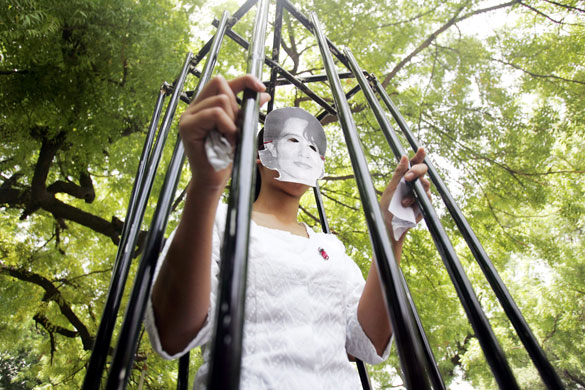 Aung San Suu Kyi 64th: Burmese nationals in Delhi protest on Aung San Suu Kyi 64th birthday