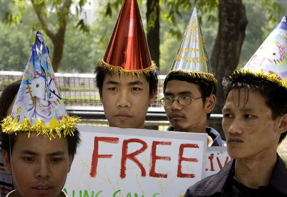 Aung San Suu Kyi 64th: Burmese in Delhi celebrate the 64th birthday of Aung San Suu Kyi
