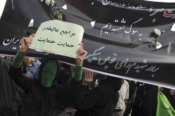 Iran demonstrations: Mousavi supporters attends a rally in Tehran