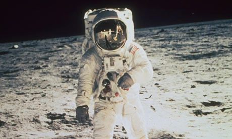 Apollo 11 astronaut Buzz Aldrin stands on moon