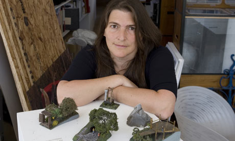 Liza Fior of MUF Architects with some of her designs at her work space in Central London