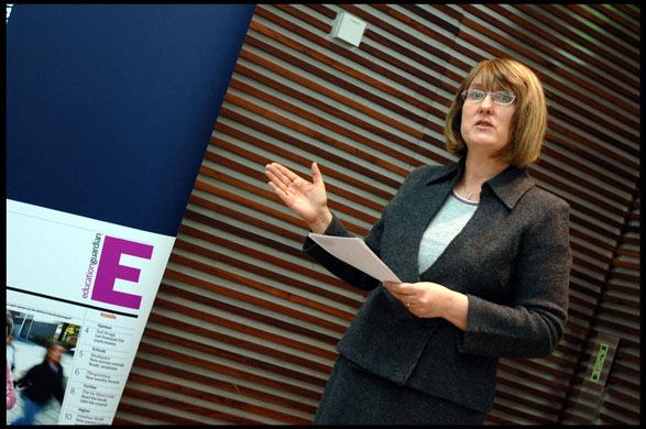 Jacqui Smith: 2006: Education minister, Jacqui Smith, at a Guardian debate