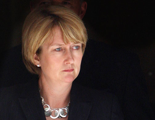 Jacqui Smith: 2007: Home Secretary Jacqui Smith talks to reporters