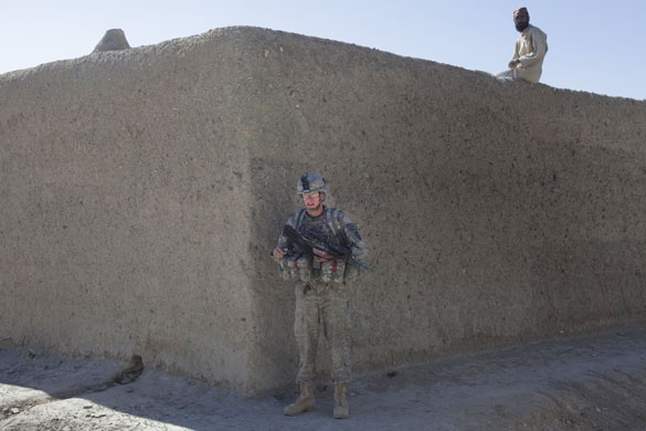 Sean Smith Afghanistan: A soldier in Hajji Janshah while on a three day patrol from FOB Waza Kwah