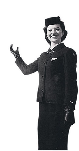 Air hostess: 1960s British Airways flight attendant