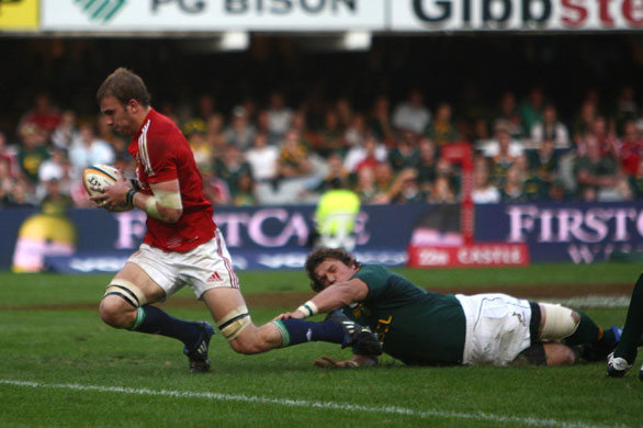lions 1st test: Tom Croft scores his and the Lions' second try