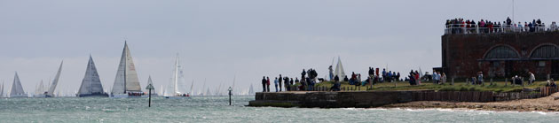 Round the Island: Spectators enjoy the action