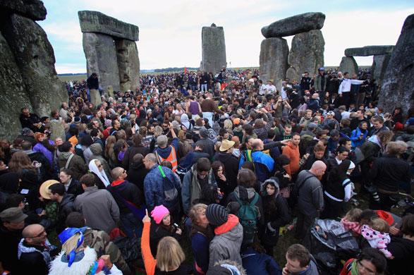 Stonehenge solstice: Revellers celebrate the summer solstice at Stonehenge