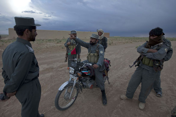 Sean Smith in Afghanistan: Afghan National Police recovering a Maxpro MRAP vehicle 