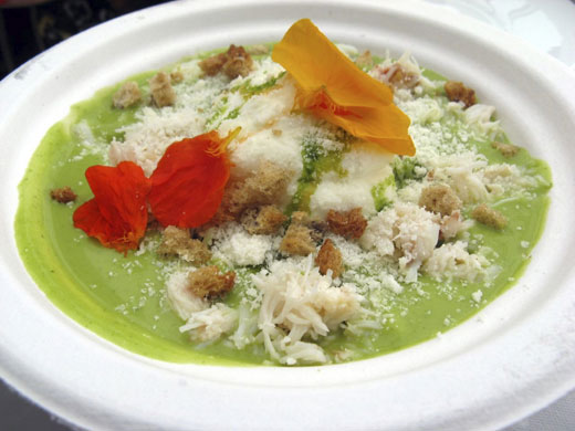Taste Fringe: Chilled Courgette Soup with Parmesan Sabayon & Crab