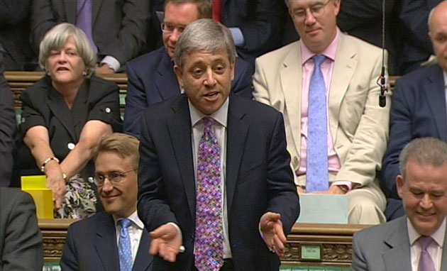 John Bercow: John Bercow addresses MPs in the House of Commons