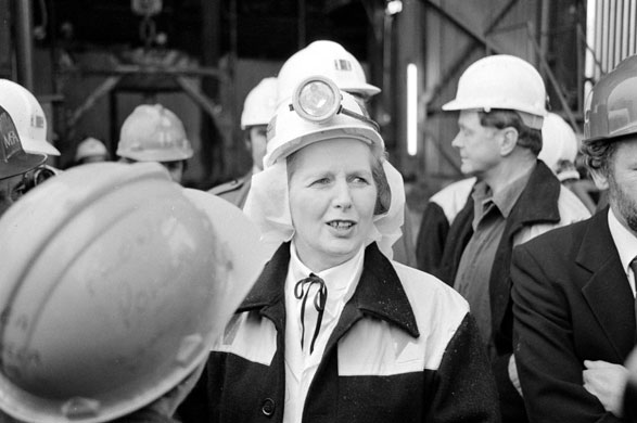 Margaret Thatcher: 1980: Prime Minister Margaret Thatcher at Selby coalfield